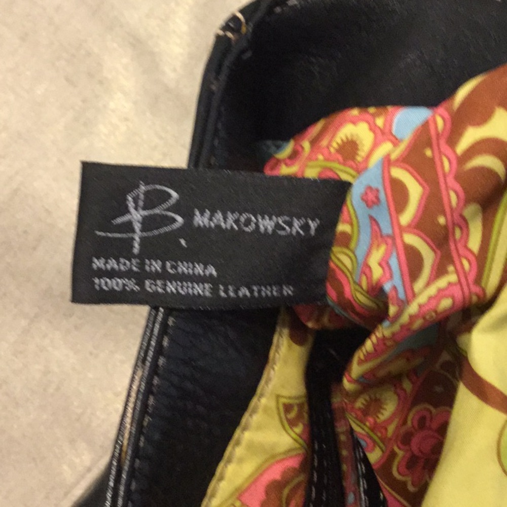 B. MAKOWSKY Black leather purse/backpack
